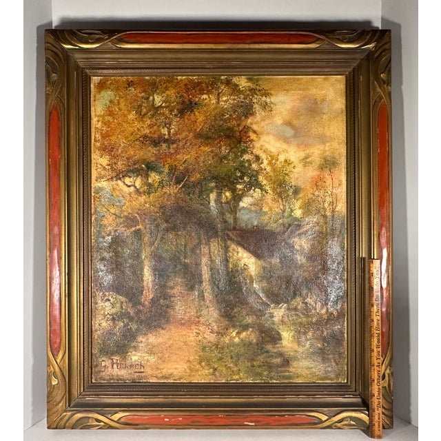 Art Nouveau Framed Impressionist Landscape Oil Painting by California Artist Count Geza S. De Perhach For Sale - Image 15 of 17