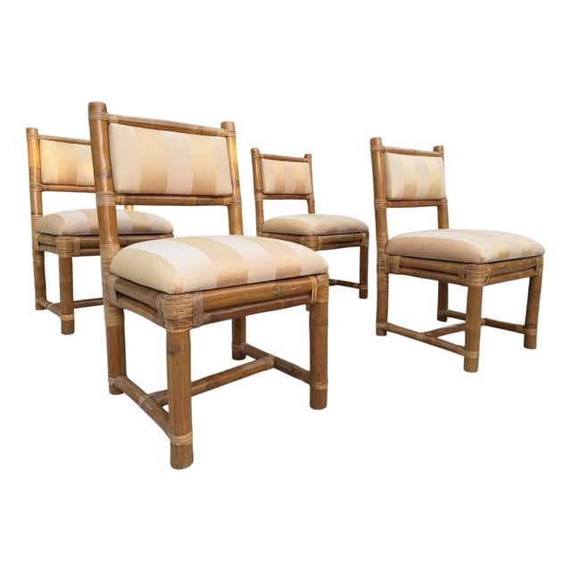 Vintage Elephant Bamboo Dining Chairs, Set of 4 For Sale