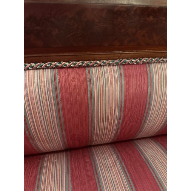 Wood American Empire Revival Mahogany Scroll Arm Sofa, 90” For Sale - Image 7 of 8