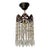 Small Vintage Crystal Chandelier – Bronze Filigree Crown & Amethyst Glass Accents For Sale