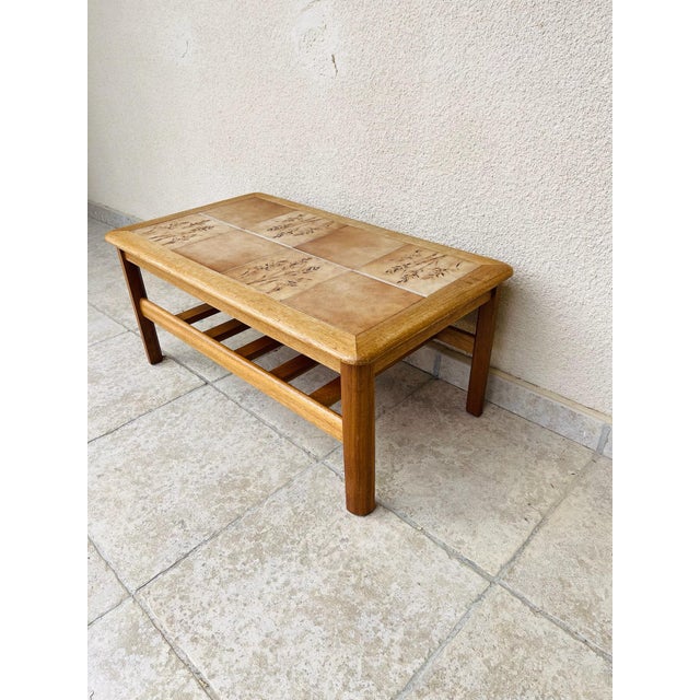 Vintage Teak and Ceramic Coffee Table, 1960 For Sale - Image 9 of 10