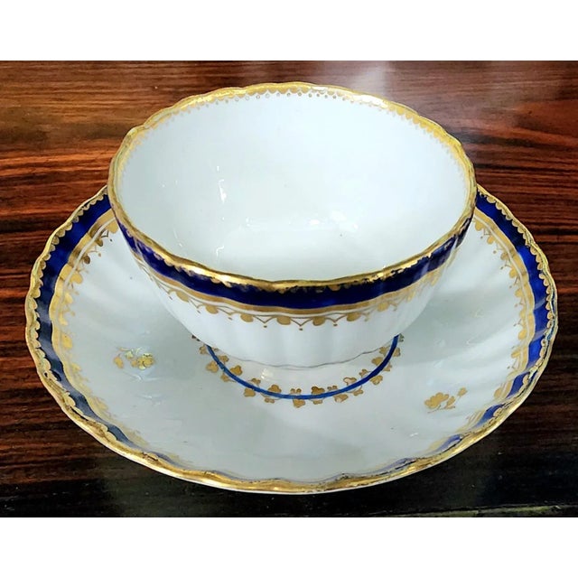Antique 18th Century Fine English Derby Scallop Cup and Saucer Set For Sale - Image 11 of 11