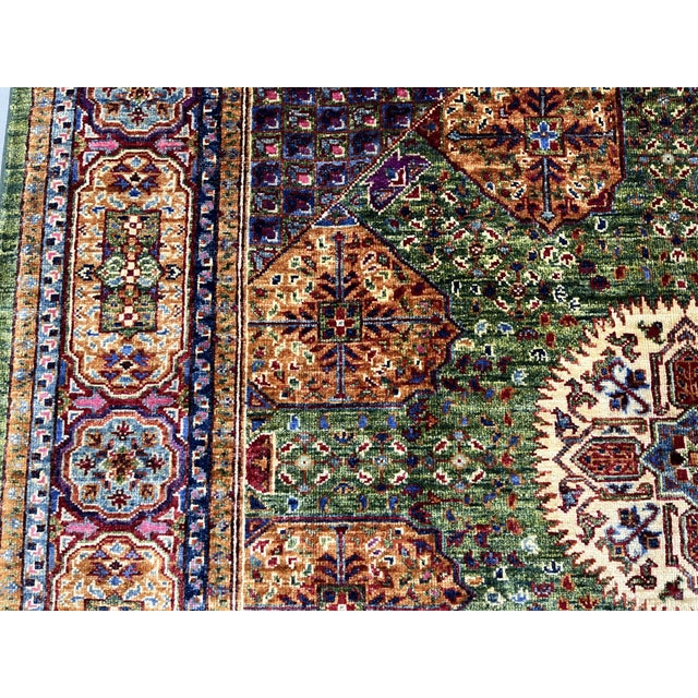 Green Mamluk Natural Dye Wool Rug, 5'2" X 6'11" For Sale - Image 6 of 15