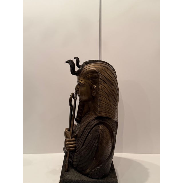 Bronze Monumental Dramatic Bronze Egyptian Sculpture of King Tut For Sale - Image 8 of 10