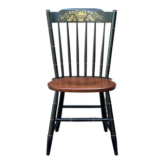 Vintage L. Hitchcock Stenciled Windsor Side Chair For Sale
