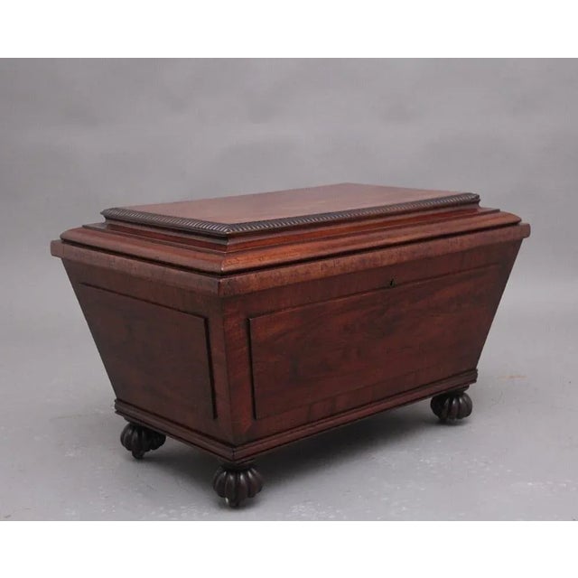 19th Century Mahogany Cellarette of Sarcophagus Form Cabinet, 1840s For Sale - Image 10 of 11