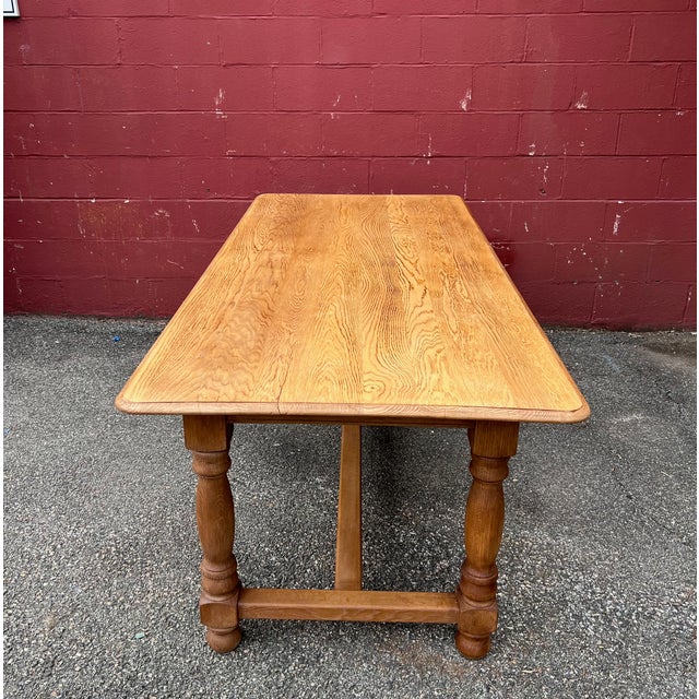 Large French Oak Library Table | Chairish