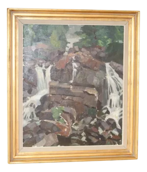 Larson, Waterfall, 1970s, Oil on Canvas