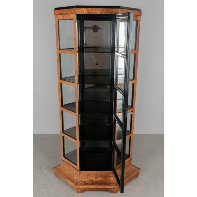Biedermeier Hexagonal Vitrine, Elm Wood & Glass, Circa 1870-1880 For Sale - Image 16 of 16