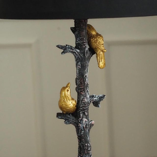 Mid-Century Table Lamp in Black and Gold Bird Motif For Sale - Image 5 of 5