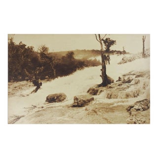 Vintage Sepia Tone River Flood Photograph For Sale