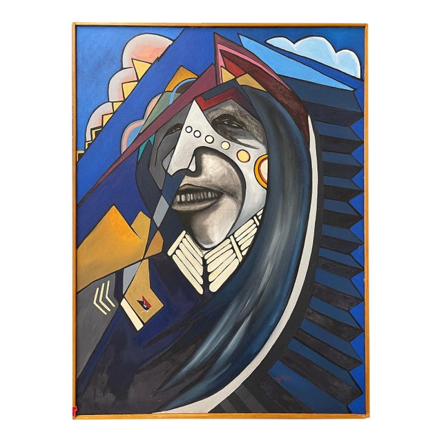 Don Bailey “Waiting for a Crow Bullet” Painting 1990 For Sale