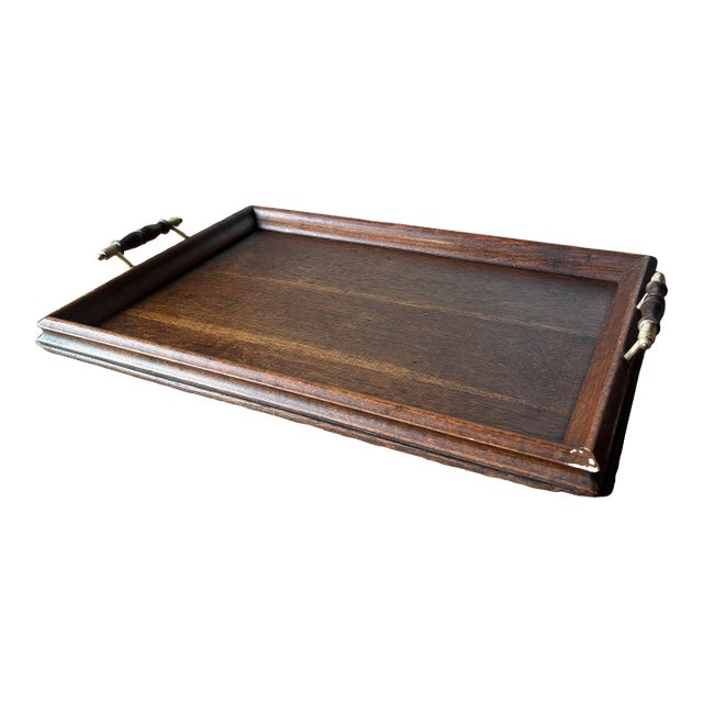 Antique English Oak Serving Tray For Sale