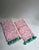 Pair Unused White Cotton, Coral Floral, Teal Tasseled Hand Towels For Sale - Image 17 of 17