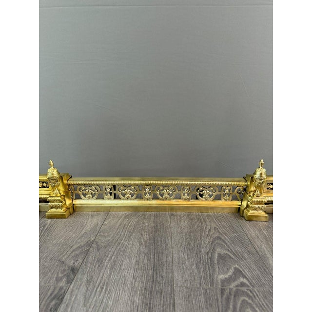 Metal 19th Century Louis XVI Gilt Bronze Andirons, 1890s, Set of 3 For Sale - Image 7 of 11