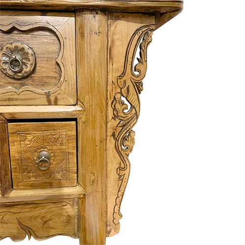 1960s Asian Vintage Hand Carved Apron and Drawers For Sale - Image 4 of 8