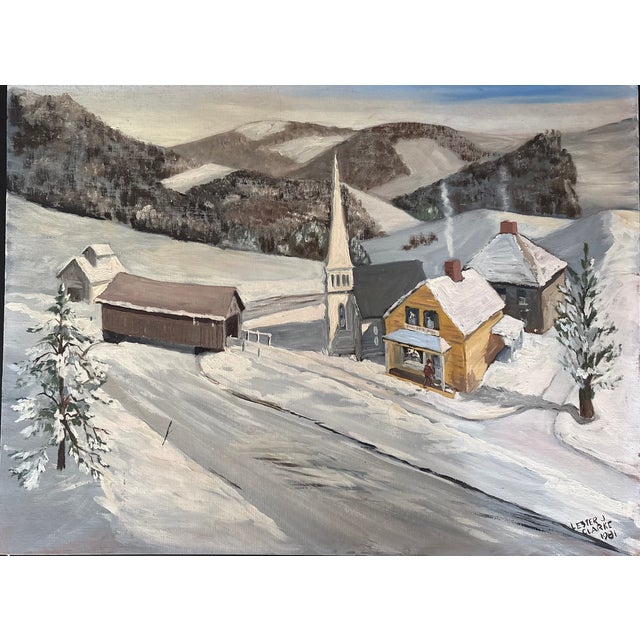 A 1981 oil painting by. American artist and writer Lester J. Clarke (1912-1999). An accomplished regional artist with an...