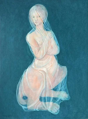 Leonor Fini, Sphinx with Veil, 1970, Lithograph