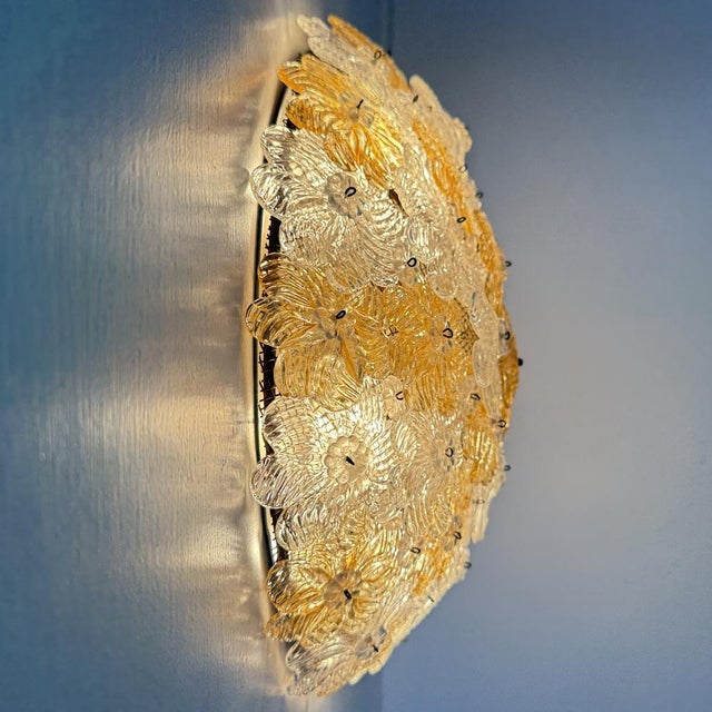 Wall Sconce in Glass and Metal from Barovier & Toso, Italy, 1970s For Sale - Image 4 of 18