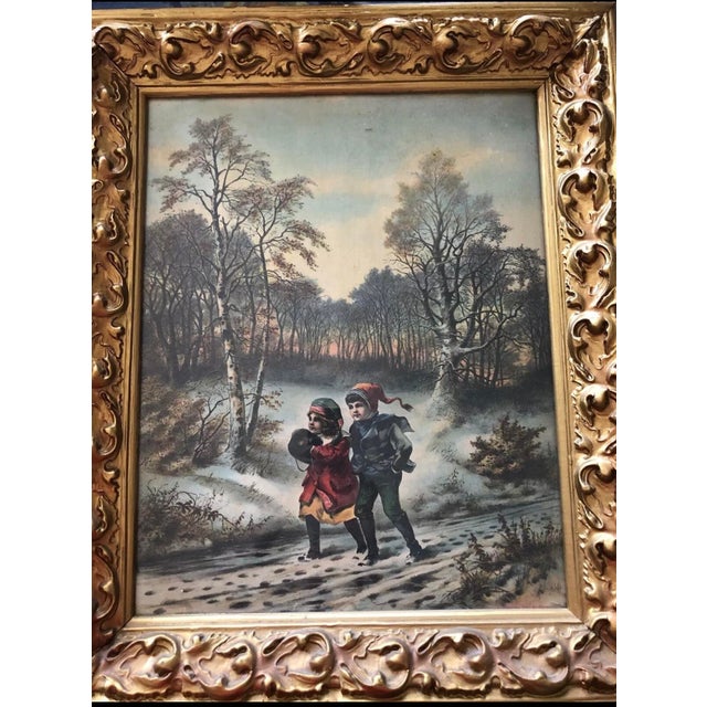 A Christmas Visit to Grandma Framed Electro Gravure Print 1905 McLoughlin For Sale - Image 9 of 10