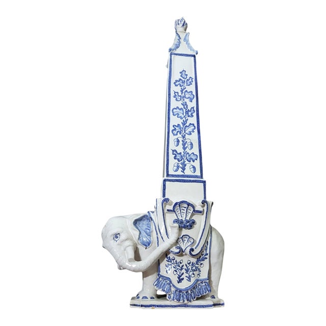 1960s Meiselman Imports Italy Elephant and the Obelisk Ceramic Objet d'Art For Sale