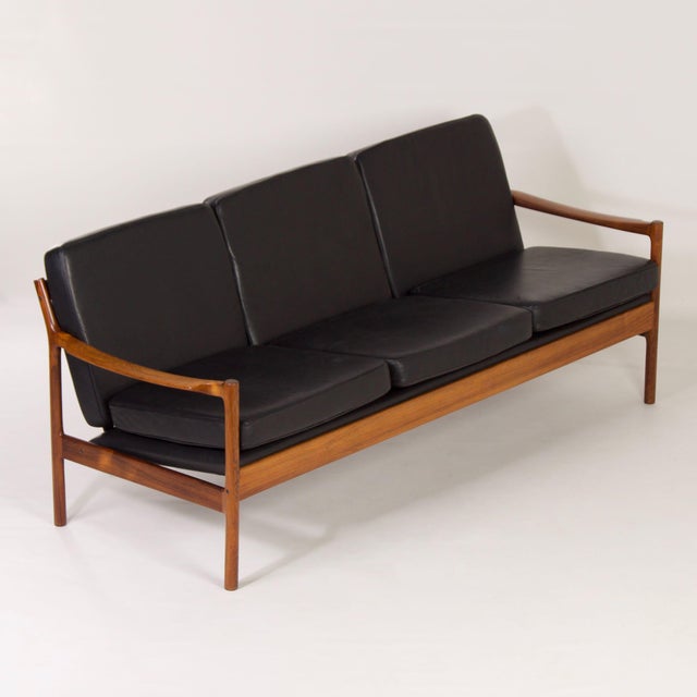 Black Vintage Three-Seater Sofa by Torbjorn Afdal for Bruksbo, 1960s For Sale - Image 8 of 16