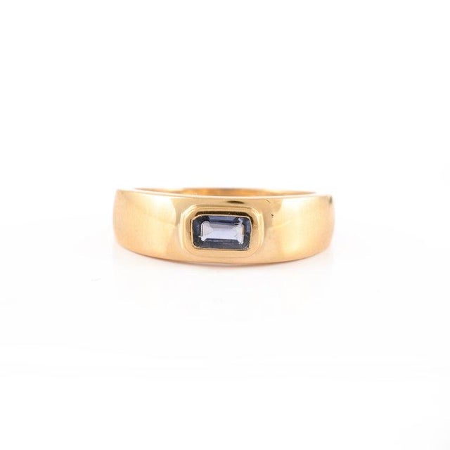 Genuine Tanzanite Ring in 18k Solid Yellow Gold Size 4.5 For Sale - Image 4 of 7