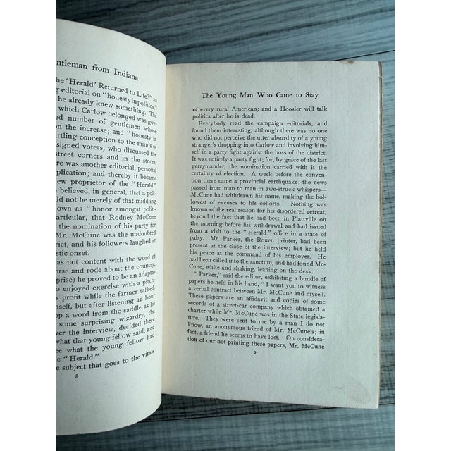 Green Antique 1899 First Edition "The Gentleman From Indiana" by Booth Tarkington - Decorative Binding For Sale - Image 8 of 12