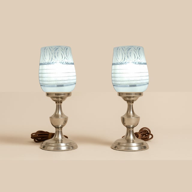 Vintage Chrome Table Lamps, 1950, Set of 2 For Sale - Image 3 of 3
