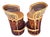 Vintage Mexican Equipal Pigskin & Cedar Barrel-Back Bar Stools - Pair For Sale