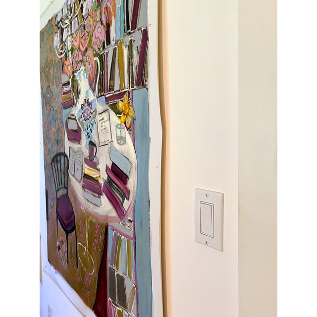 Large Painting an Original Artwork by Shann Spishak "She's Well Read Too" For Sale - Image 4 of 8