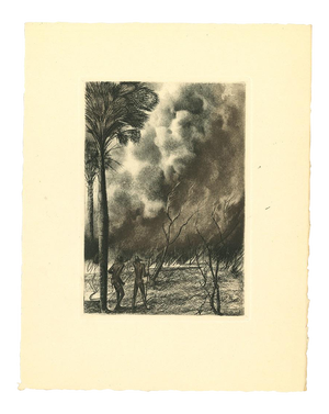 Emmanuel Gondouin, Africa, the Fire, Original Lithograph, 1930s