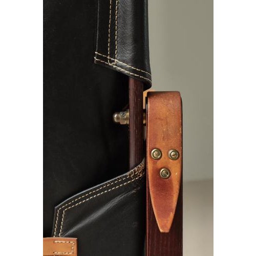 Safari Lounge Chairs in Black Leather and Ash attributed to Kaare Klint for Rud. Rasmussen, 1950s, Set of 2 For Sale - Image 14 of 18