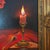 Mid-20th Century Candlelit Rose Still Life Oil Painting Signed Ruschè For Sale - Image 13 of 18