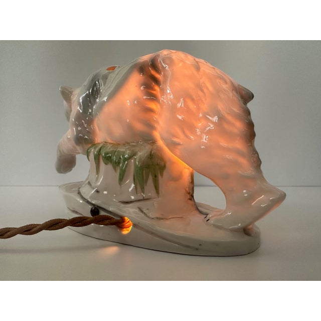 Ceramic Art Deco Polar Bear Table Lamp, 1930s For Sale - Image 7 of 13