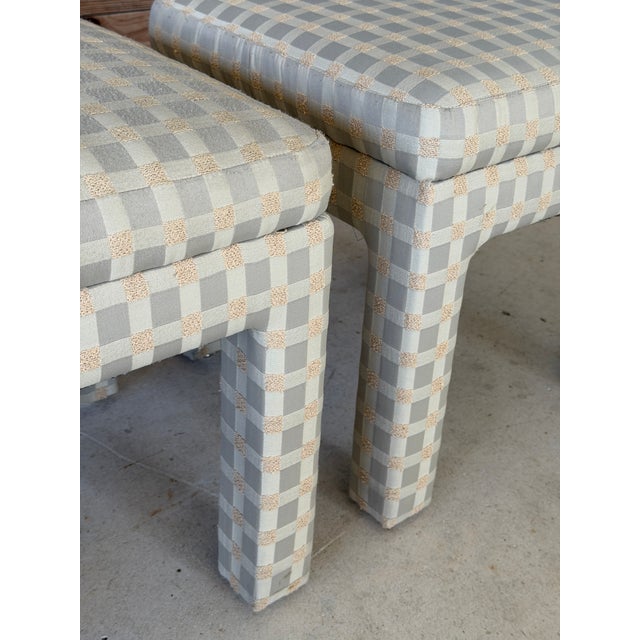 1970s Pair of Vintage Billy Baldwin Attributed Upholstered Parsons Ottomans For Sale - Image 5 of 12