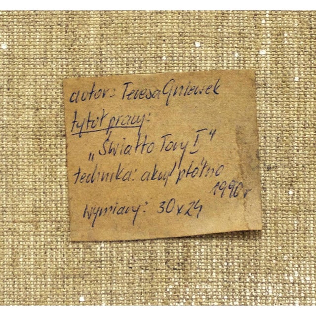 Late 20th Century Teresa Gniewek, Kabbalah Judaica Torah Painting "SWIATTO TORY I" Synagogue interior, 1990 For Sale - Image 5 of 6