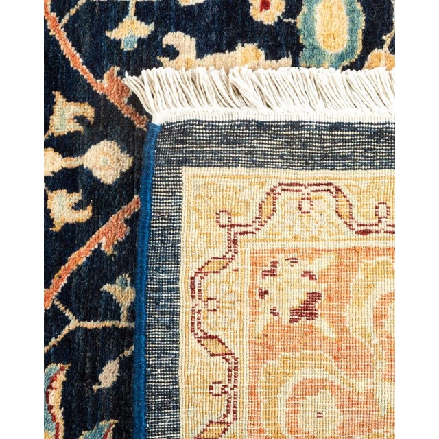 2000 - 2009 Mogul, One-of-a-Kind Hand-Knotted Area Rug in Blue, 6' 2" x 9' 1" For Sale - Image 5 of 8