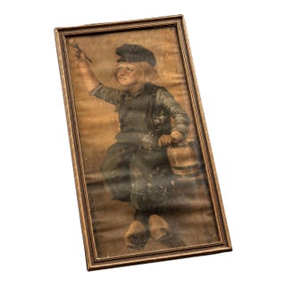 Early 20th Century Canvas Dutch Boy Advertising Sign For Sale