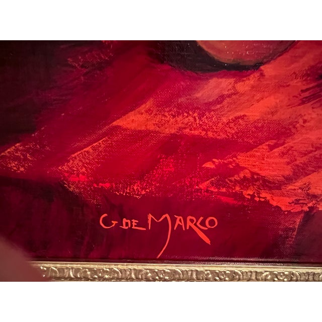 Red Listed French Artist Georges De Marco 1906-1990 Oil Canvas Painting Still Life For Sale - Image 8 of 11
