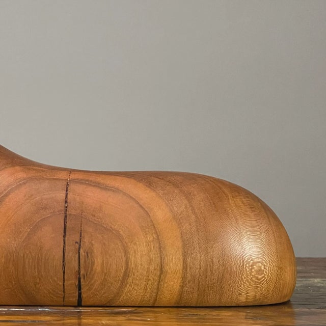 Biomorphic Postmodernist Studio Craft Hand Carved Cherry Wood Vessel For Sale In Philadelphia - Image 6 of 12