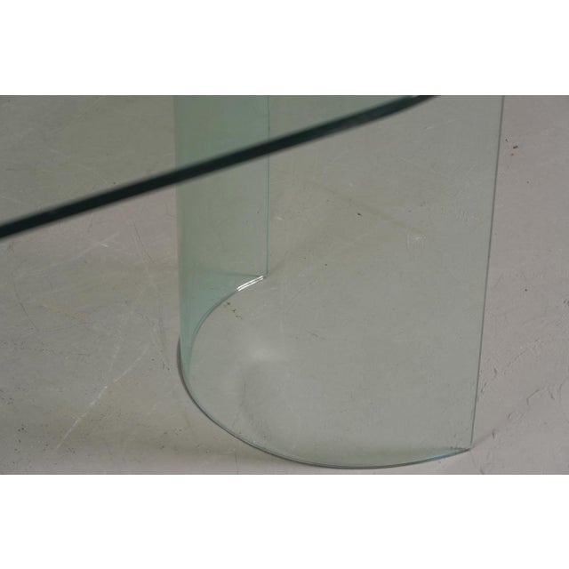 Glass Vintage Oval Tempered Glass Dining Table from Fiam, Italy, 1980s For Sale - Image 7 of 8