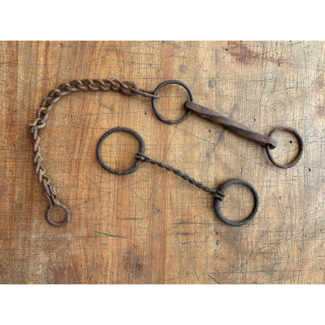 Rustic 1900s Antique Horse Bits, Set of 2 For Sale - Image 3 of 9