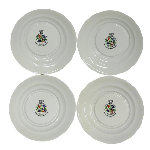 Rare 1990s Gien France "Les Gastronomiques De La Santé" Fruit Plates - Set of 4 For Sale - Image 10 of 10