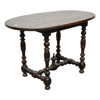 1800s Spanish Antique Kitchen Oval Table. For Sale