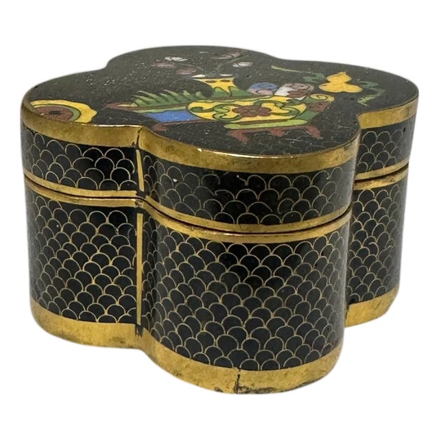 Vintage Cloisonné Trinket Box For Sale