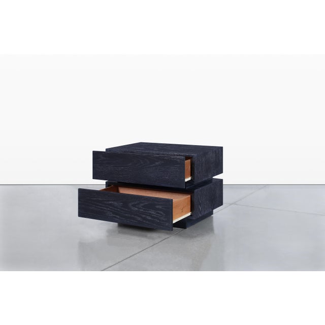 Vintage Black Cerused Nightstands by Steve Chase For Sale - Image 12 of 14