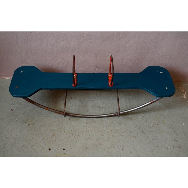 Wood Vintage Children's Rocking Chair in Wood and Metal, 1960s For Sale - Image 7 of 9