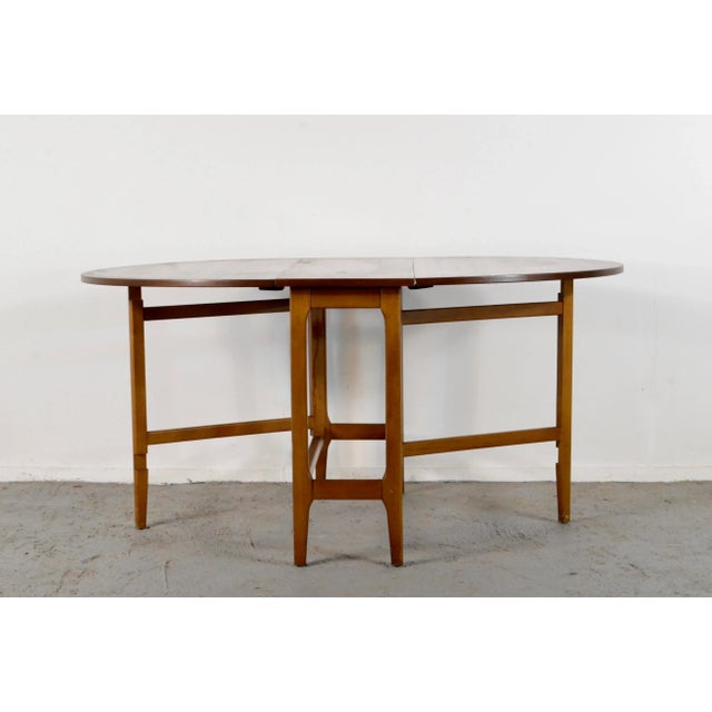 Brown Drop-Leaf Dining Table in Teak, 1960s For Sale - Image 8 of 8