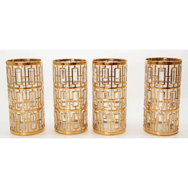 Mid 20th Century 1960s Imperial Shoji Gold Cocktail Glasses, Set of 4 Collectible Barware For Sale - Image 5 of 8